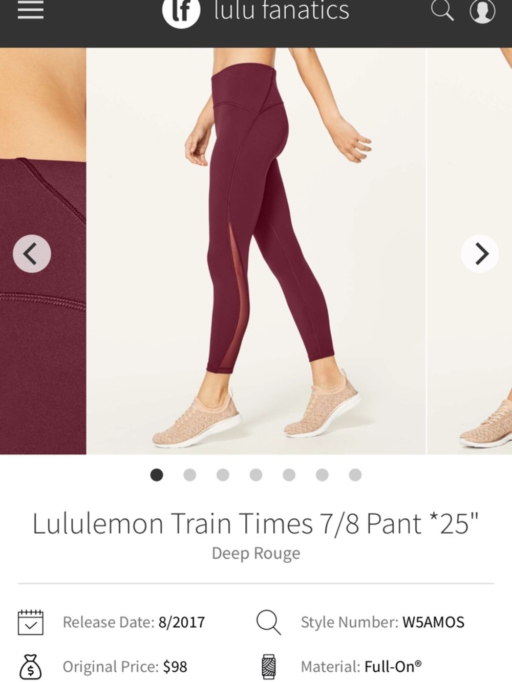 lululemon Train Times 7/8 Pant *25"